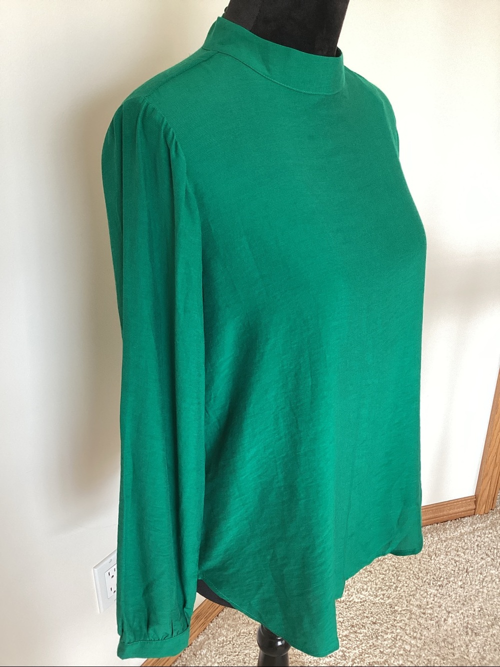 Loft green mock neck blouse. Women’s size extra small, new with tags